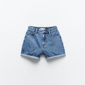Zara High Rise Rigid Mom Short in Size 12